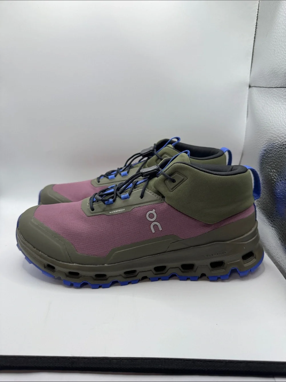 On Running Cloudchoro Mid Waterproof youth Shoe — Purple/Olive